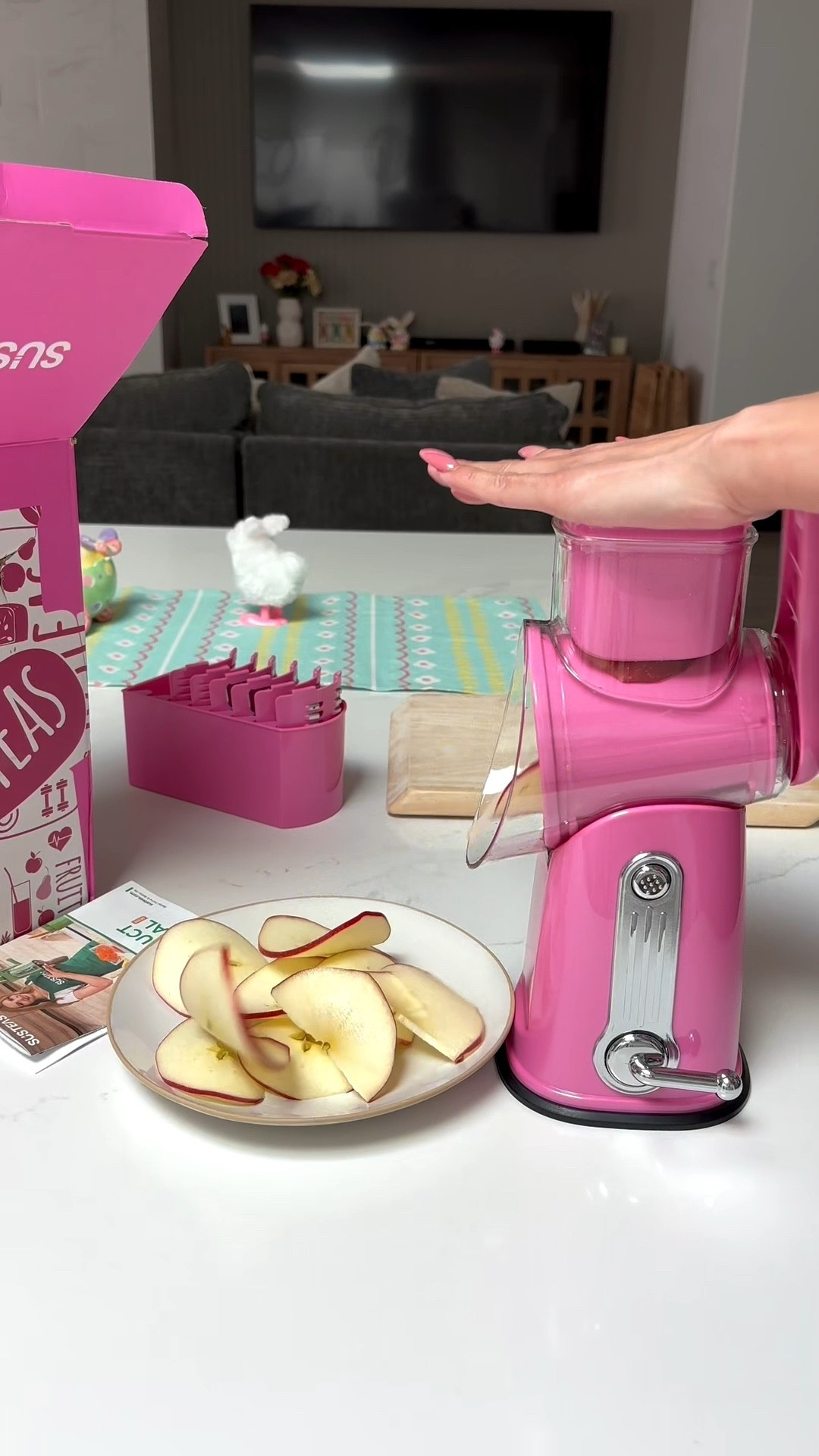 Working smarter not harder with this super easy rotary grater 😭😍  Plus, how can you say no to this color selection?! 🤩🛍️🩷  So excited to try it that we forgot to core the apple first 😂🤷🏻‍♀️🍎 

#LTKdayinmylife #LTKHome #LTKfoodie