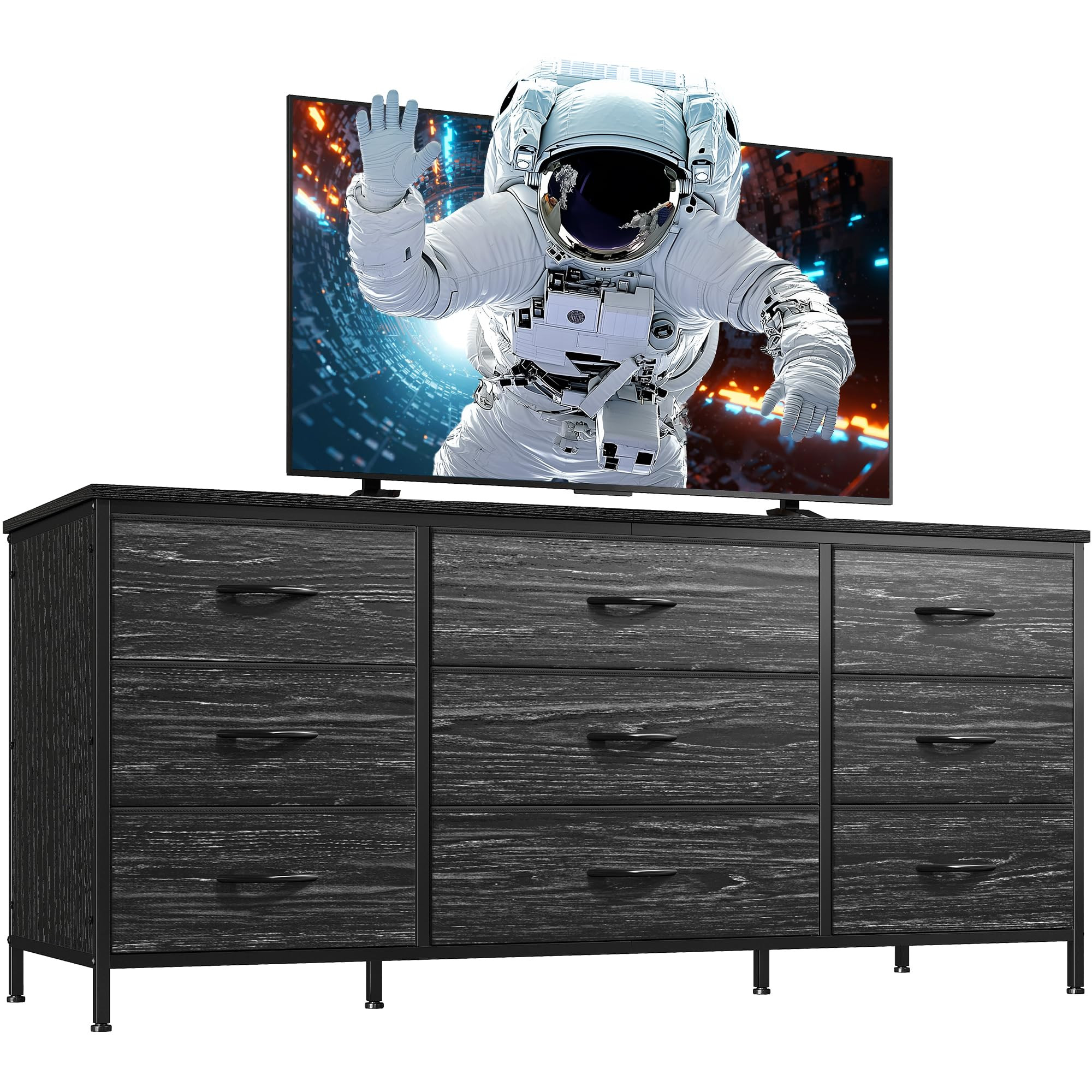 EnHomee Dresser TV Stand with 9 Drawers for 60'' TV Stand for Bedroom Long Dresser for Bedroom Fa... | Amazon (US)