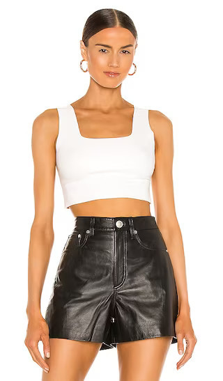 Faux Leather Crop Top in White | Revolve Clothing (Global)