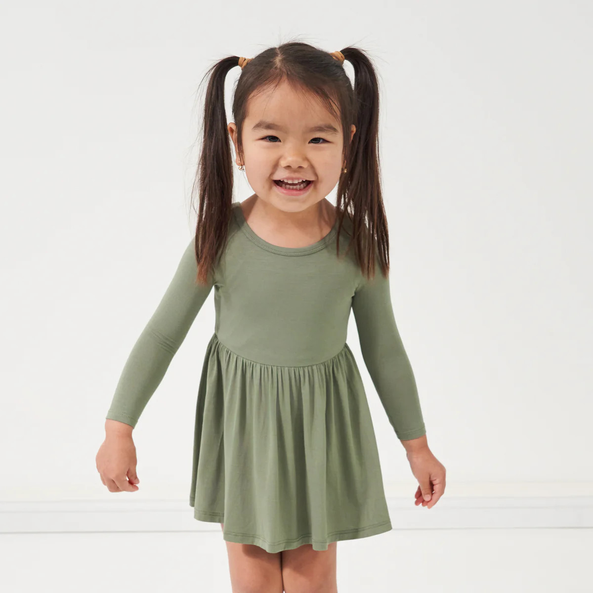 Moss Twirl Dress with Bodysuit | Little Sleepies
