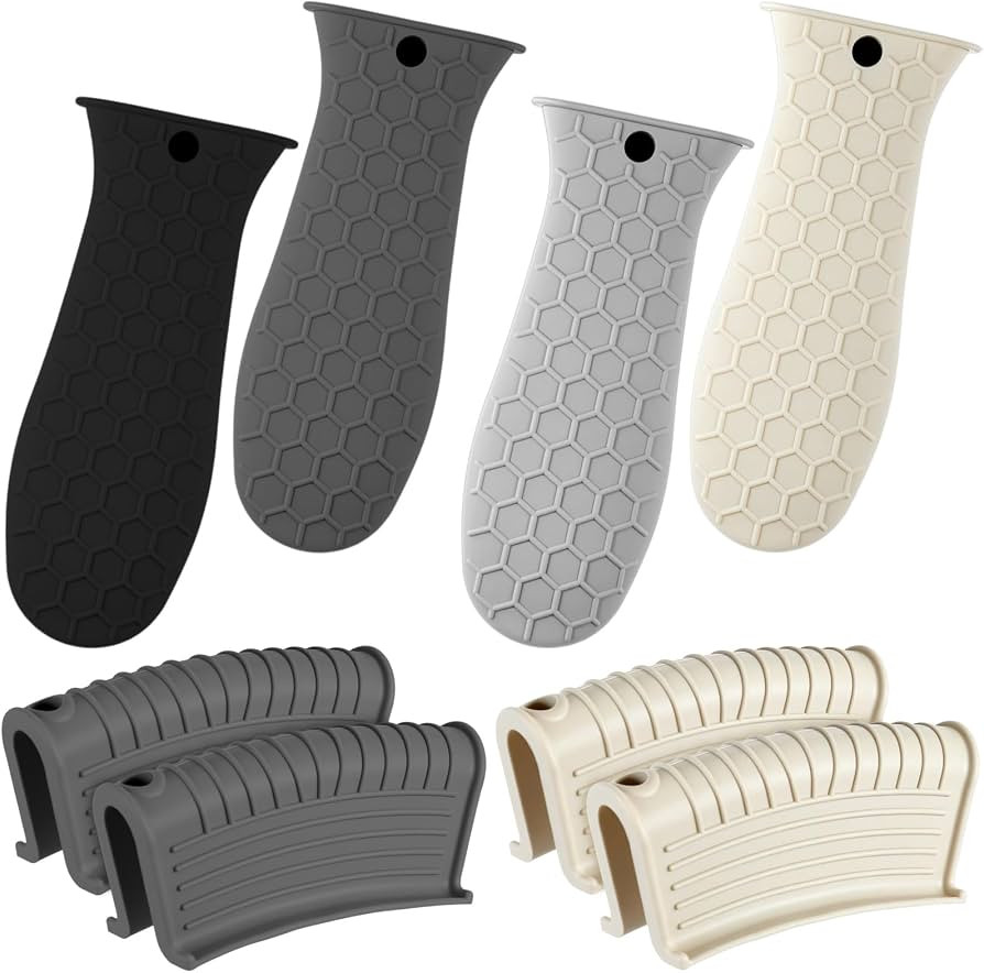 Patelai 8 Pcs Silicone Pot Holders Cast Iron Handle Cover Heat Resistant Pot Handle Covers Pothol... | Amazon (US)