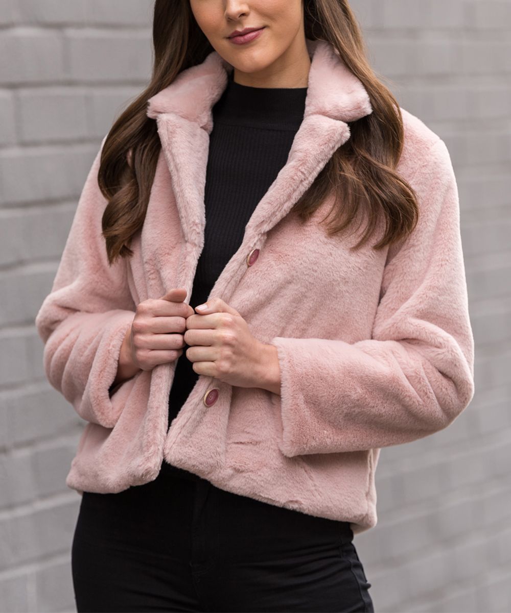 PAPARAZZI Women's Non-Denim Casual Jackets BLUSH - Blush Faux Fur Jacket - Women | Zulily