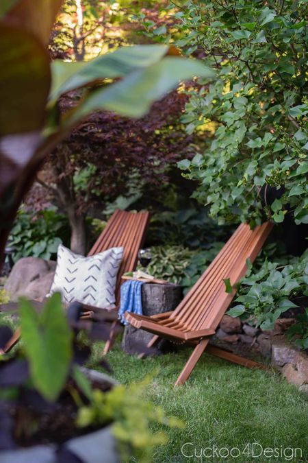 Create the perfect small outdoor seating area with these wooden folding chairs. They are such comfy wooden chairs even if they don’t look like it | outdoor living | patio decor | 

#LTKhome #LTKstyletip #LTKSeasonal