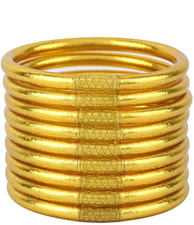 BuDhaGirl Serenity Prayer Metallic All Weather Bangle Bracelet Set - L | Dillard's