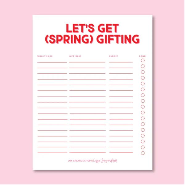Spring Gifting Printable : Cassie Sugarplum x JCS | Joy Creative Shop