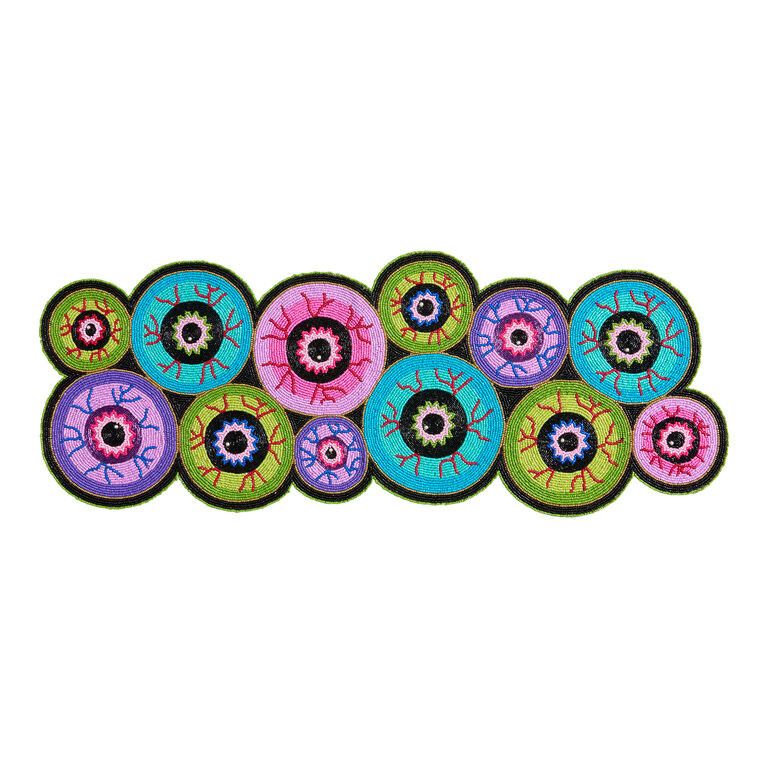 Multicolor Bright Eyeballs Beaded Table Runner | World Market