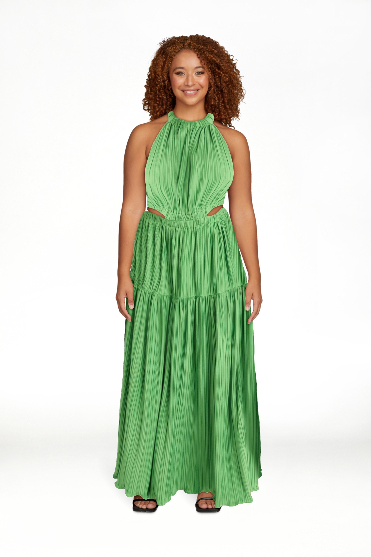 Scoop Women’s Plisse Halter Maxi Dress with Cutouts, Sizes XS-XXL | Walmart (US)