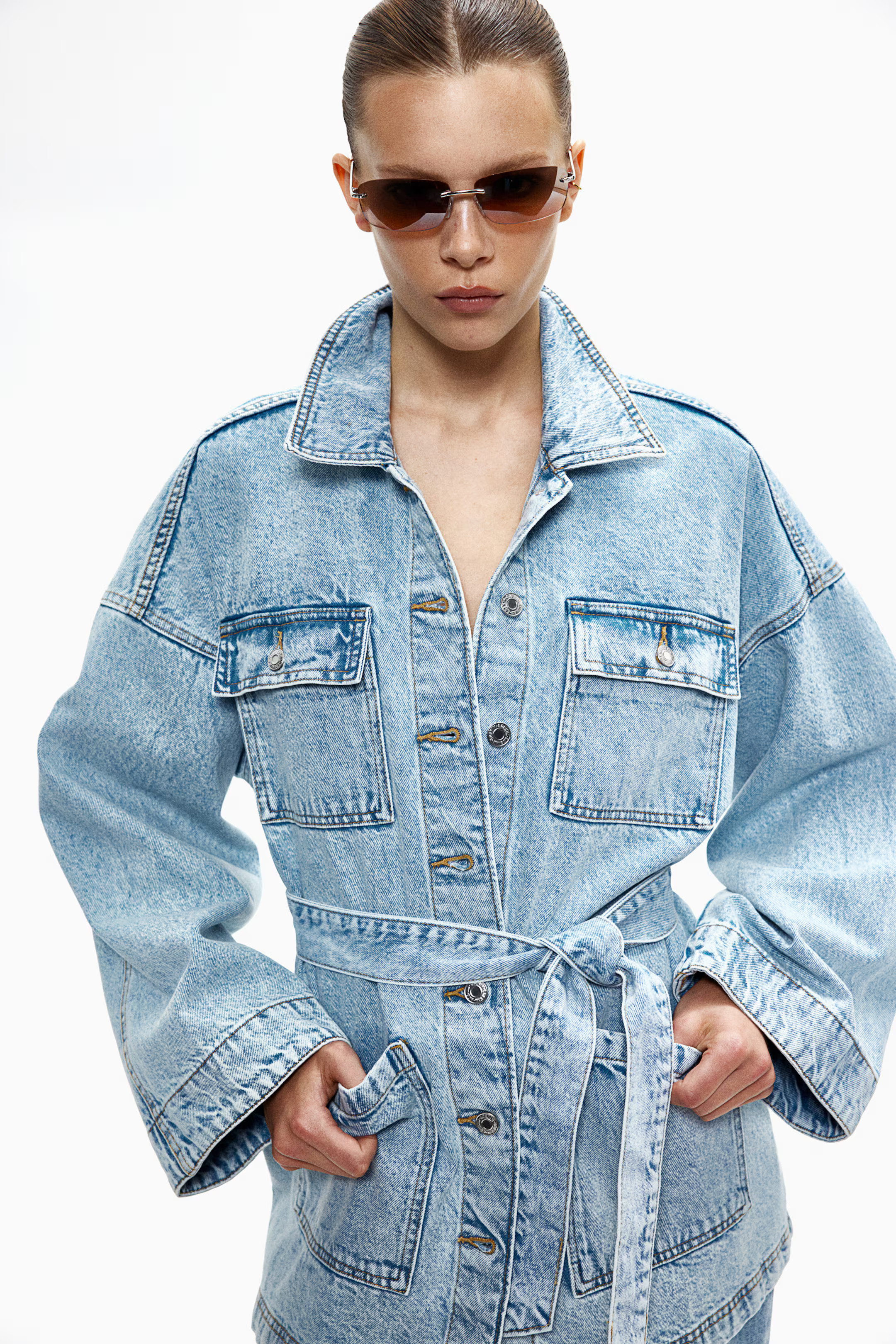 Tie-Belt Denim Jacket | H&M (US + CA)