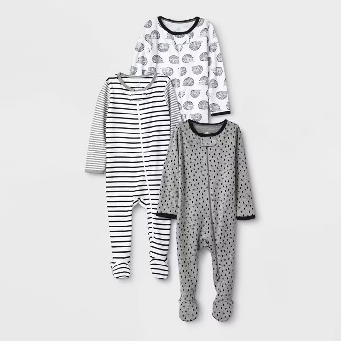 Baby 3pk Zip-Up Sleep N' Play - Cloud Island™ Black | Target