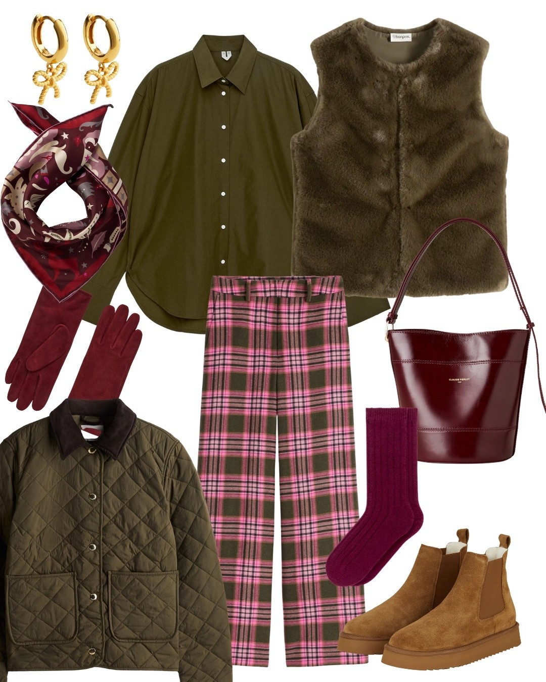 Rosa, grün, bordeaux - wundervolle Herbstkombi. 
#fellweste 

#LTKdeutschland #LTKwinter #LTKautumn