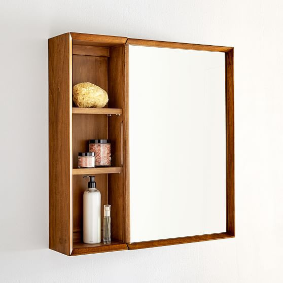 Mid-Century Open Medicine Cabinet With Shelves, Acorn, Wood | West Elm (US)