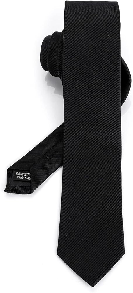 Yolev 1pc Black Tie Men's Ties Solid Uniform Pre-tied Adjustable Neck Strap Tie for Wedding Graduati | Amazon (US)