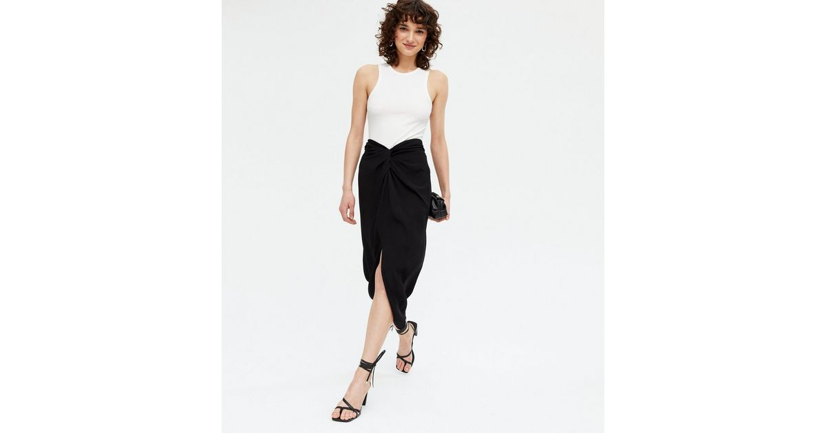Black Knot Front Midi Skirt
						
						Add to Saved Items
						Remove from Saved Items | New Look (UK)