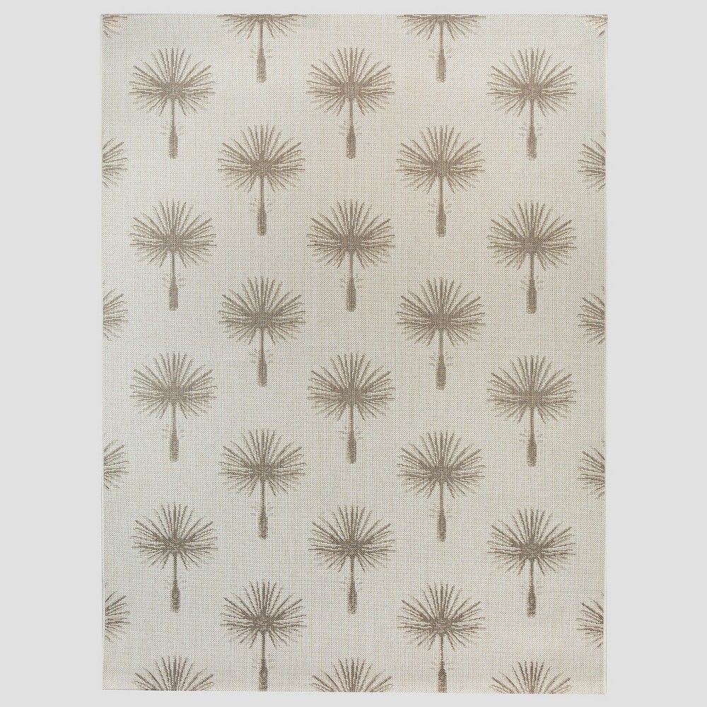 7' x 10' Palm Print Outdoor Rug Tan - Threshold | Target