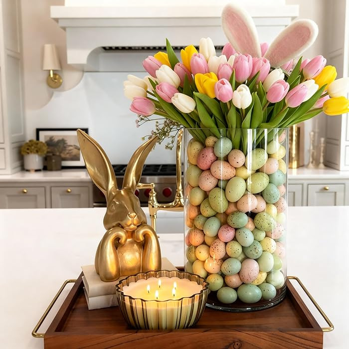 Lyrow 8 Inch Gold Resin Bunny Table Decor Easter Rabbit Figurine for Home Table Centerpieces Cute... | Amazon (US)