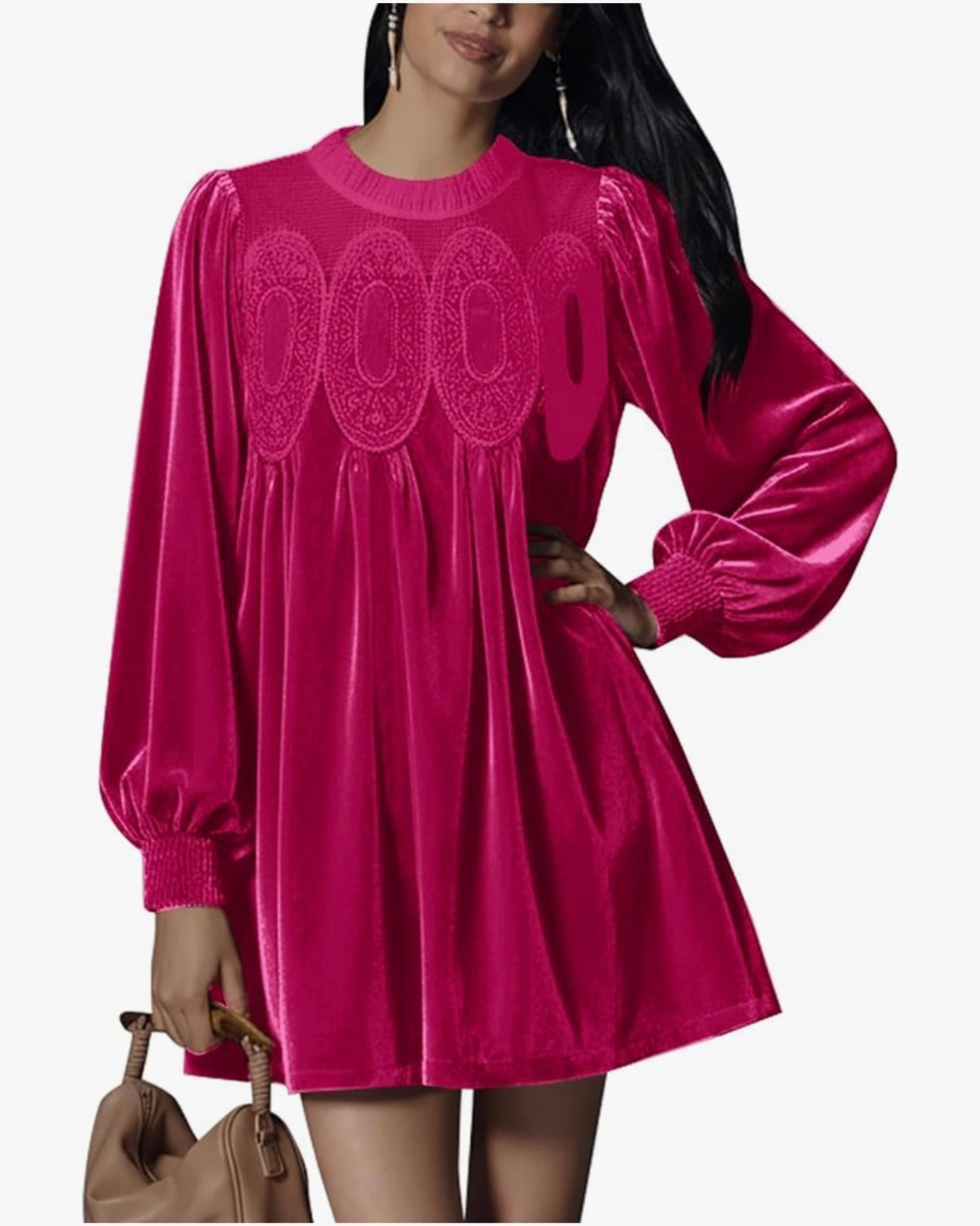 Hot pink velvet dress / amazon velvet dress 
Size: small 

#LTKParties #LTKHoliday #LTKFindsUnder50