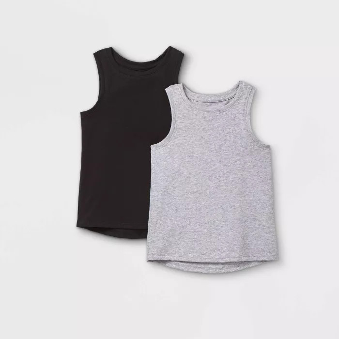 Toddler Girls' 2pk Tank Top - Cat & Jack™ Black/Gray | Target