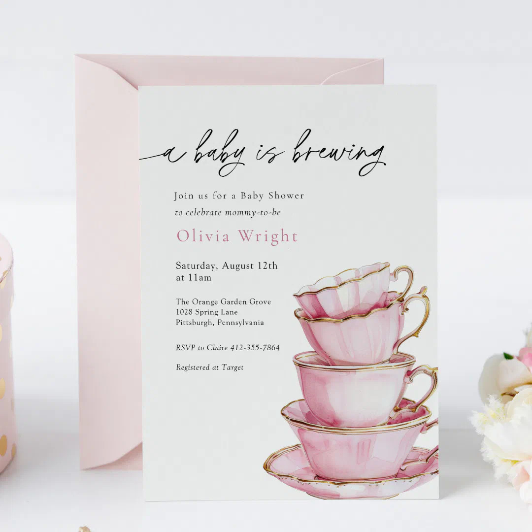A Baby is Brewing Tea Party Baby Shower Invitation | Zazzle | Zazzle