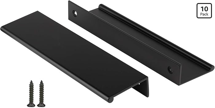 Peaha 10 Pack Kitchen Cabinet Handles 5 inch Black Pulls for Dresser Drawers Door Edge Finger Pul... | Amazon (US)