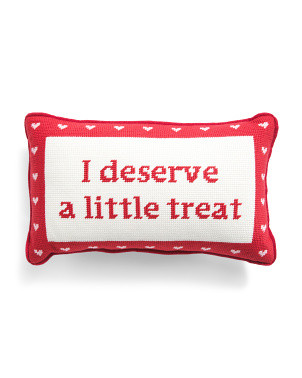 9x15 I Deserve A Little Treat Needlepoint Pillow | Pillows & Decor | Marshalls | Marshalls