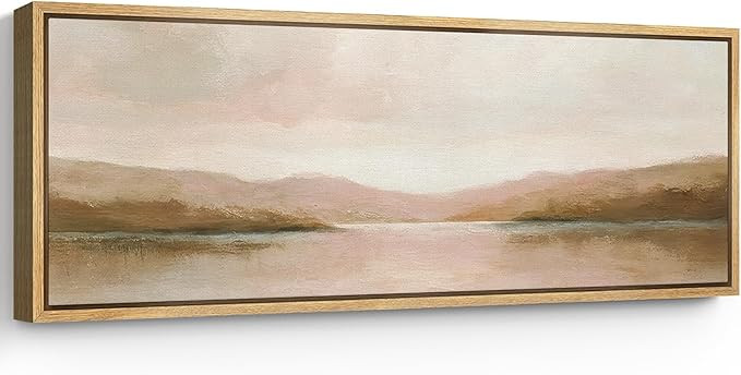 SIGNFORD Large Framed Canvas Print Wall Art Soft Pastel Horizon Landscape Abstract Cloudy Sky Ill... | Amazon (US)