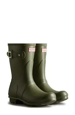 Hunter Original Short Waterproof Rain Boot in Black Matte at Nordstrom, Size 5 | Nordstrom