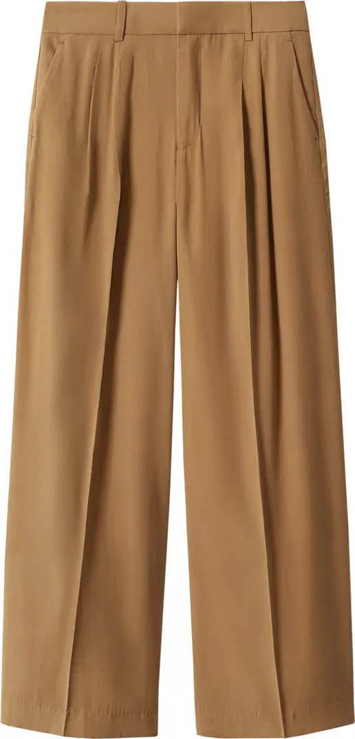 MANGO Pleat Front Wide Leg Trousers | Nordstrom | Nordstrom