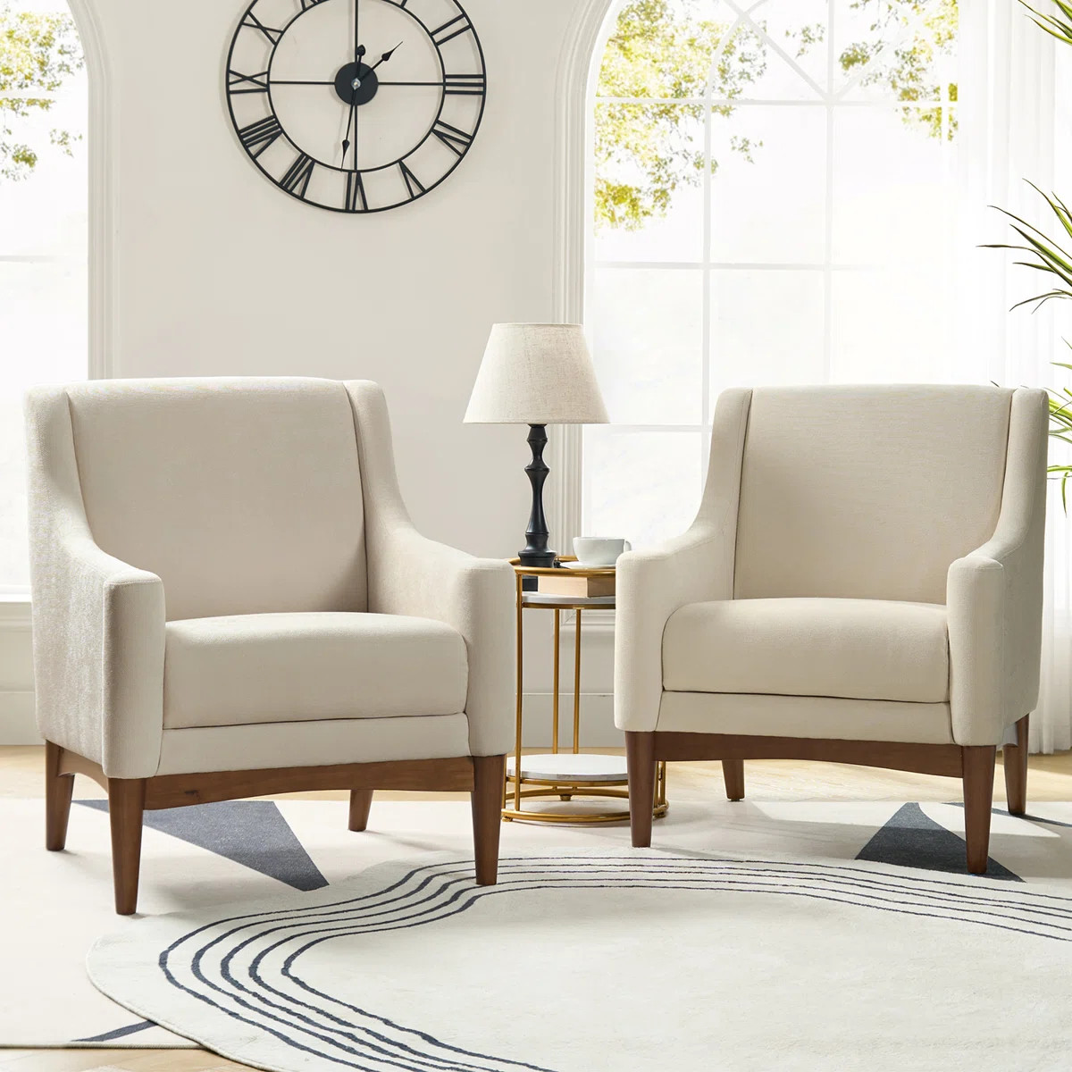 Arshanti 28.7" W Armchair With Solid Wood Legs (Set of 2) | Wayfair North America