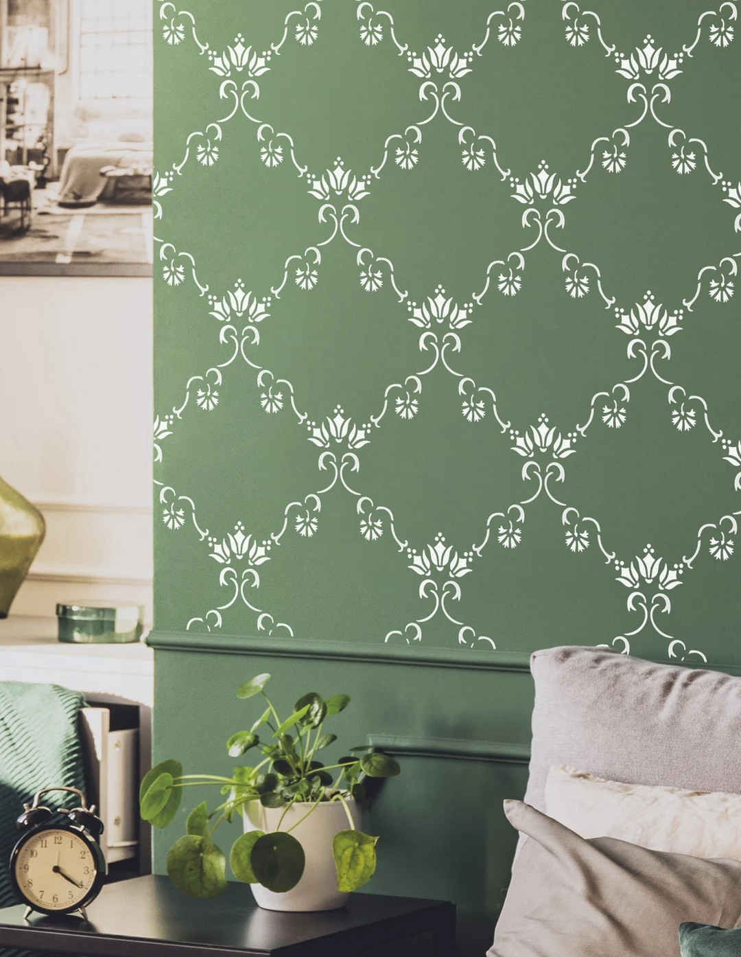 Scandinavian Damask Wall Stencil for Painting Stencil for - Etsy | Etsy (US)