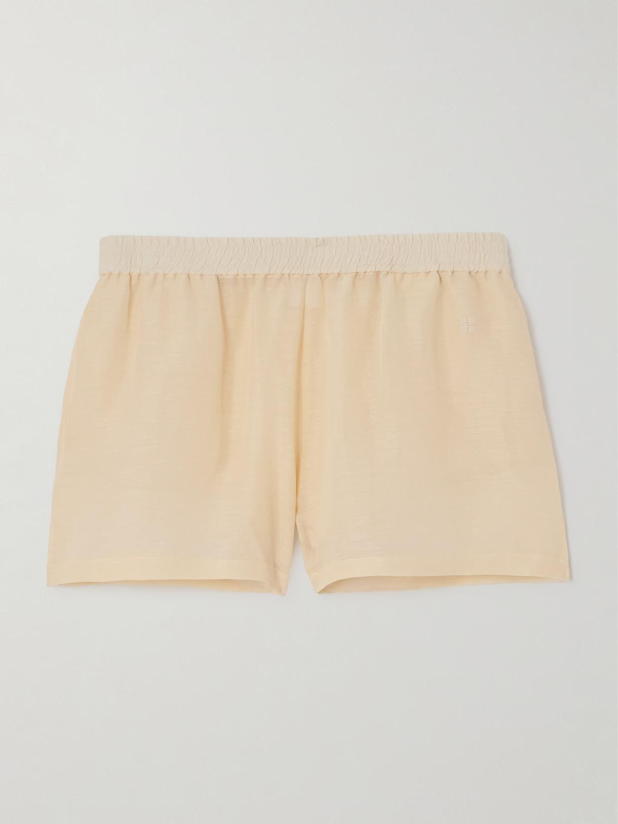 Givenchy - Silk And Linen-blend Shorts - Ivory | NET-A-PORTER (US)