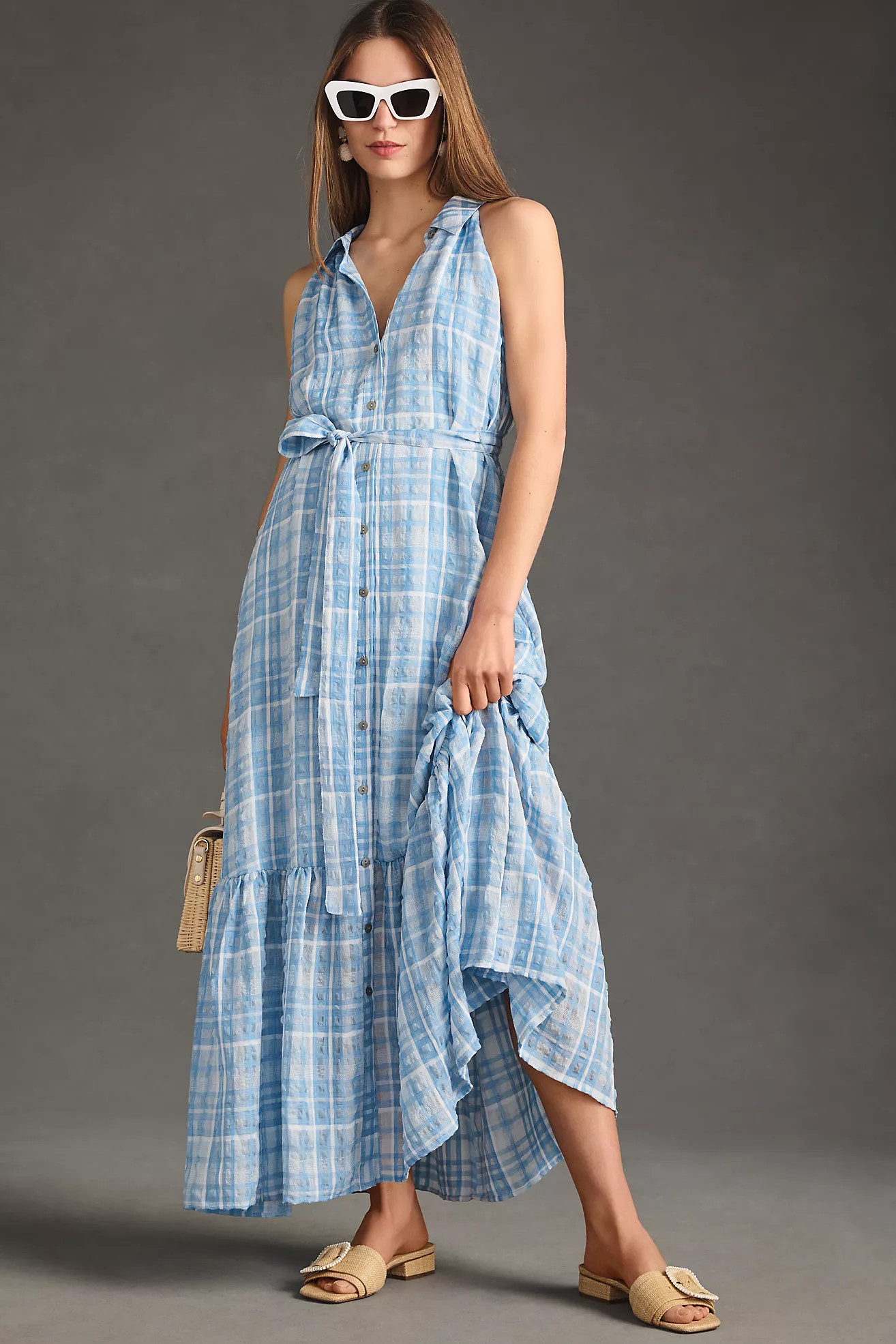 By Anthropologie Sleeveless Buttondown Shirt Dress | Anthropologie (US)
