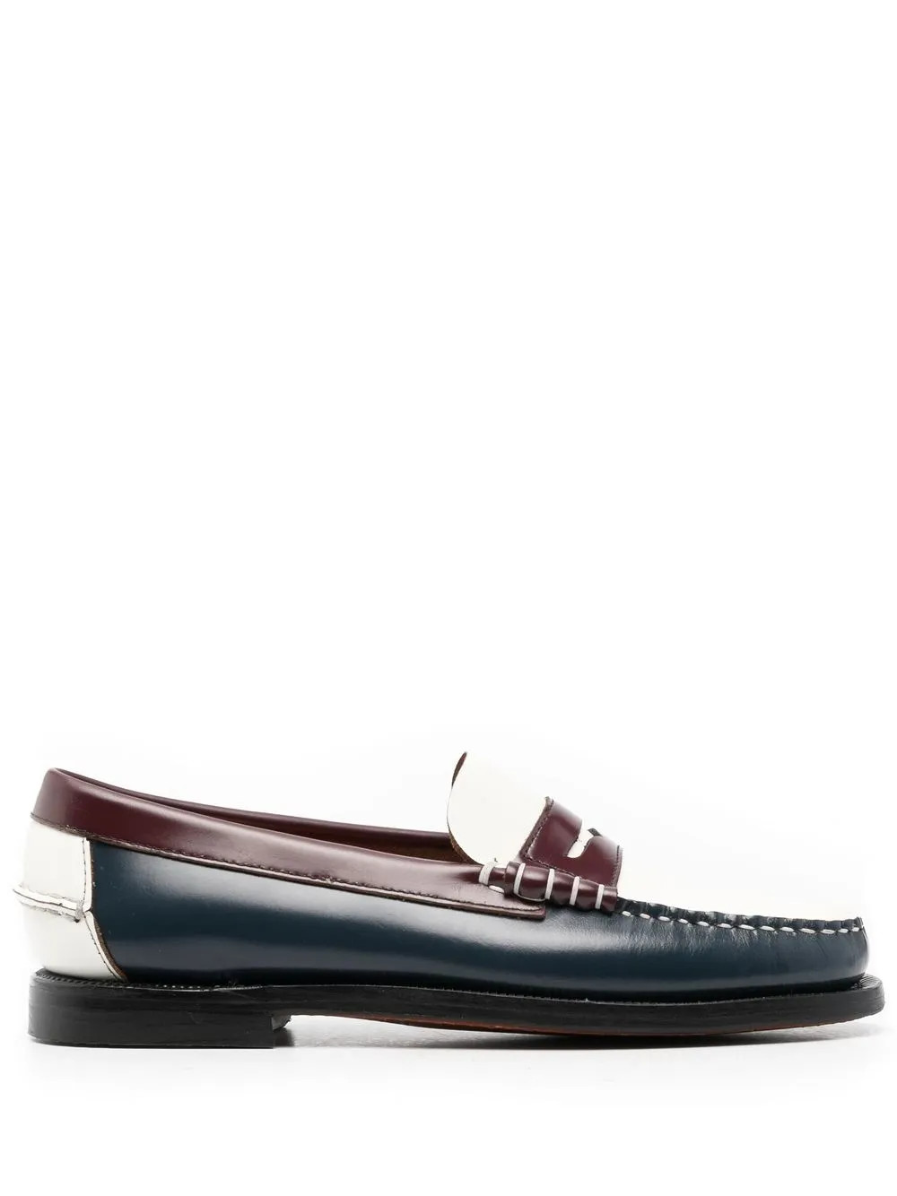 Sebago Panelled Penny Slot Loafers - Farfetch | Farfetch Global