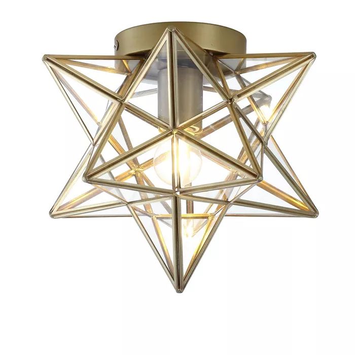 12" Metal/Glass Stella Moravian Star Flush Mount (Includes Energy Efficient Light Bulb) - JONATHA... | Target