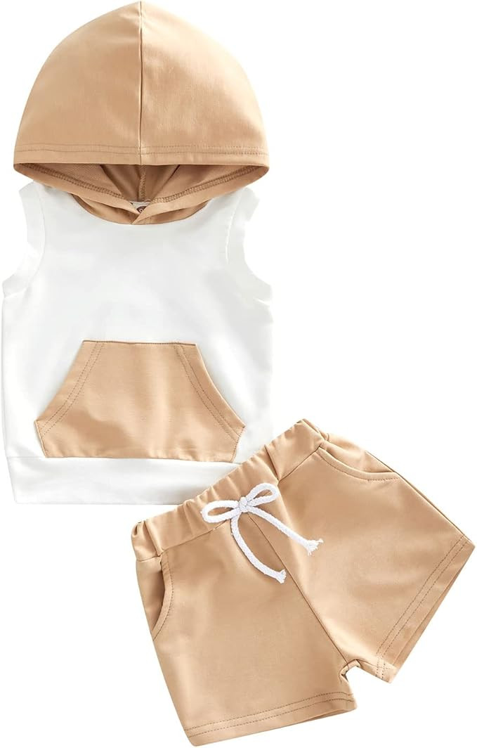 Engofs Toddler Baby Boy Summer Clothes 6 12 18 24 Months 3T Hooded T Shirt Tank Sweatshirt Tops S... | Amazon (US)