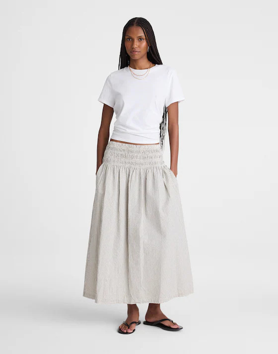 Sophia Midi Skirt in Seersucker | Madewell