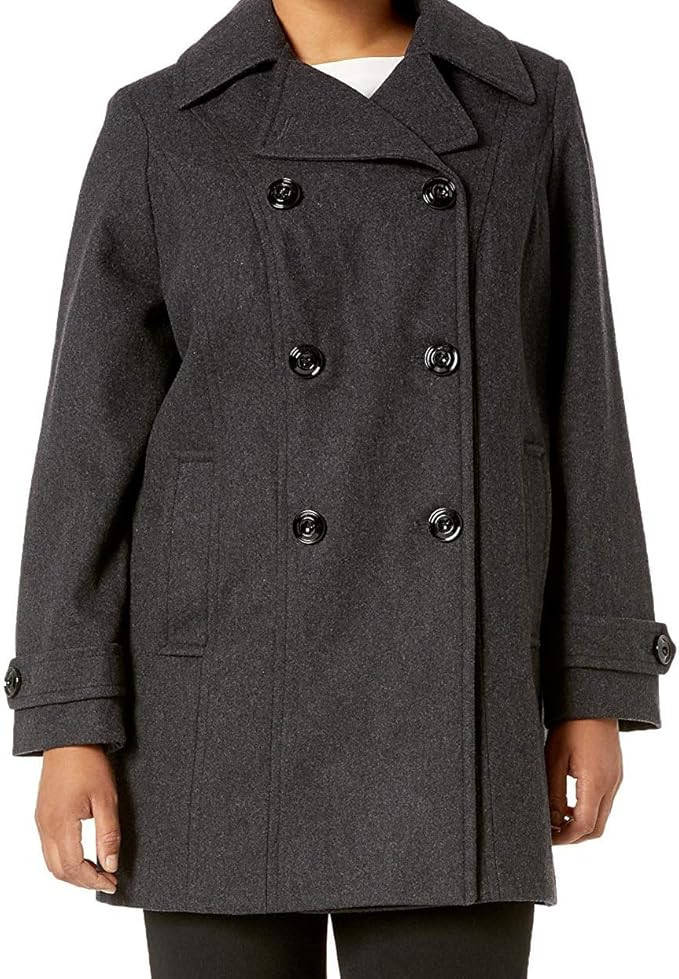 Anne Klein Women's Classic Double Breasted Coat | Amazon (US)
