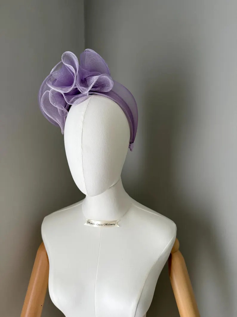 Lilac Ruffle Fascinator Headband, Light Purple, Races Wedding Guest - Etsy UK | Etsy (Global)