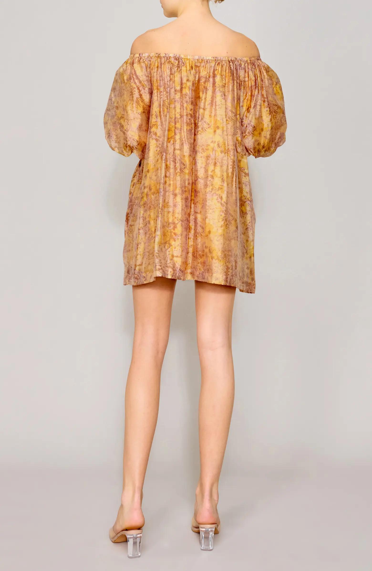 Floral Off the Shoulder Satin Minidress | Nordstrom