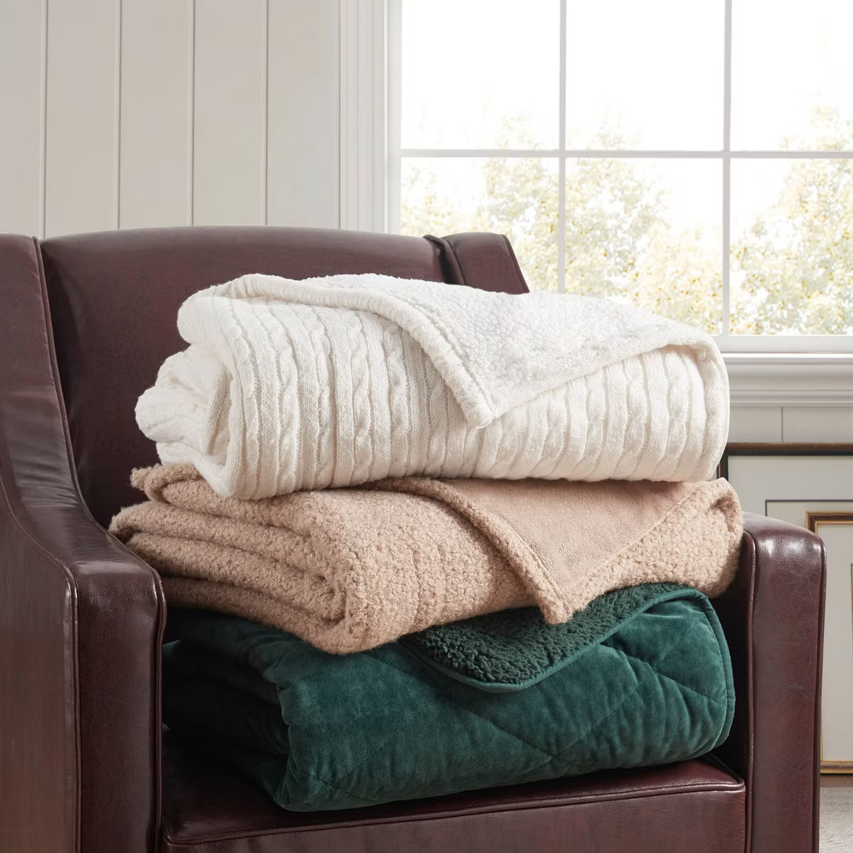 Brookstone Heated Coziest Throw Boucle Brown | Target