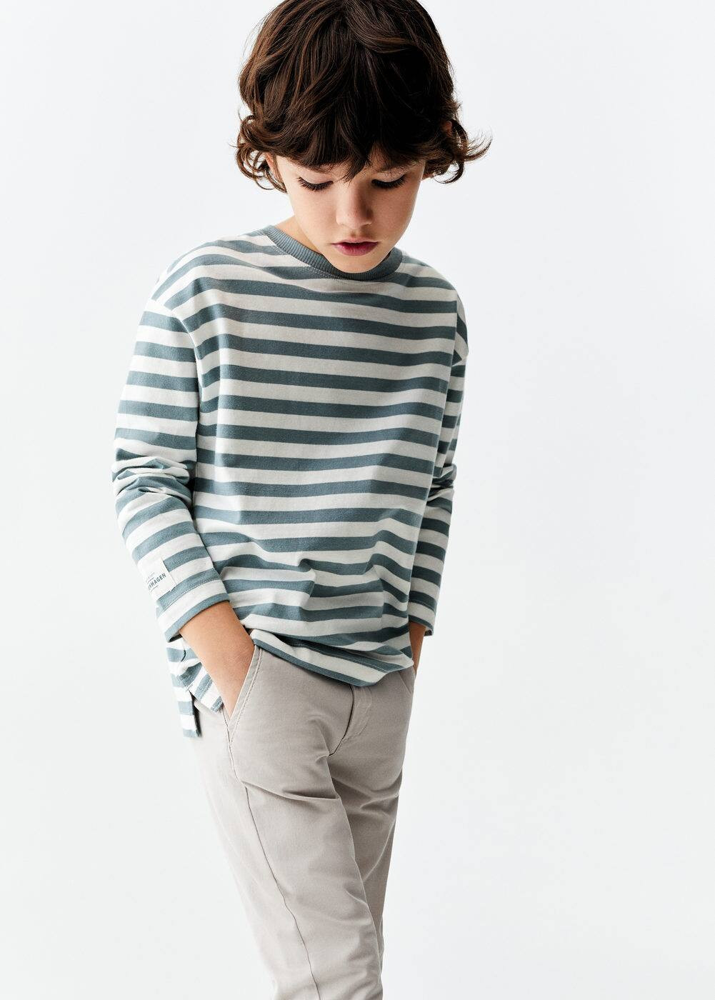 Striped long sleeves t-shirt -  Girls | Mango Kids USA | MANGO (US)