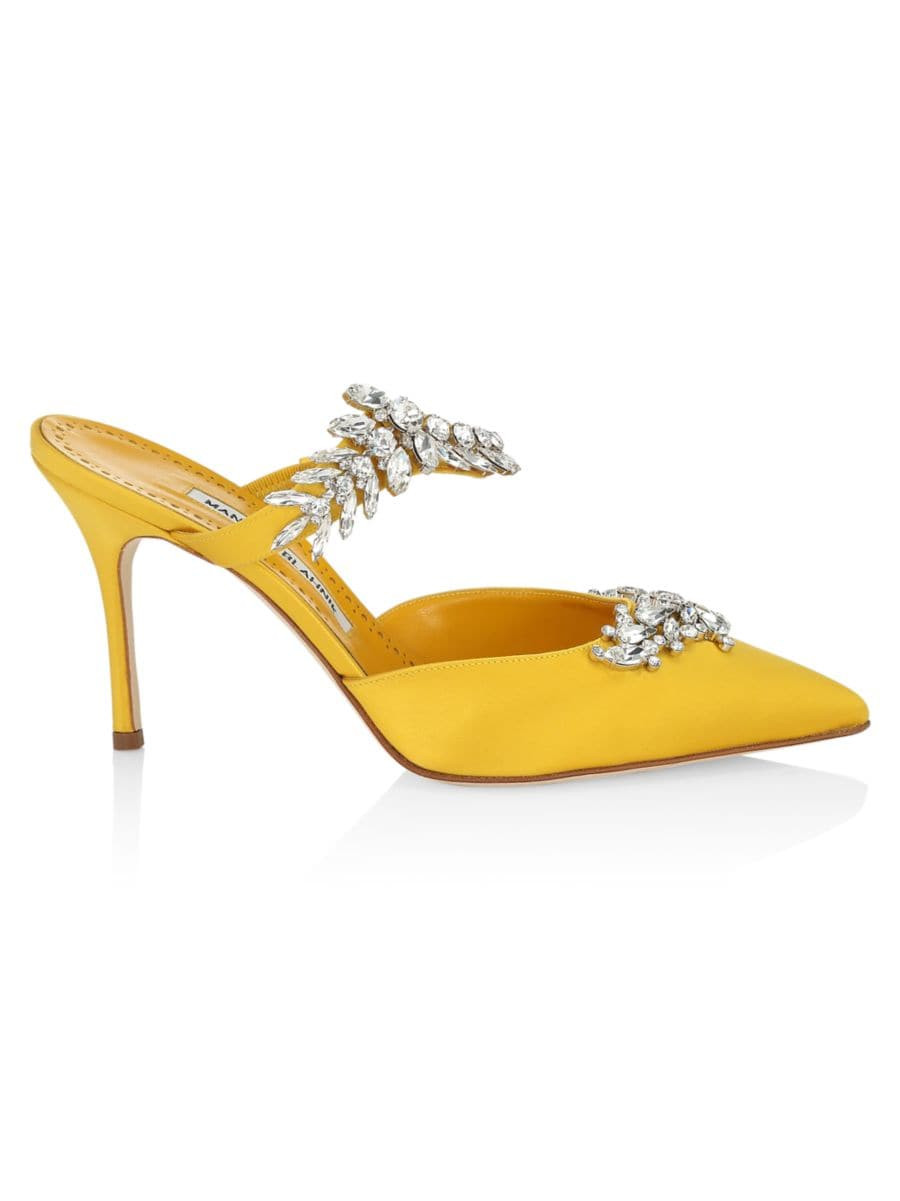 Lurum 90MM Embellished Satin Mules | Saks Fifth Avenue