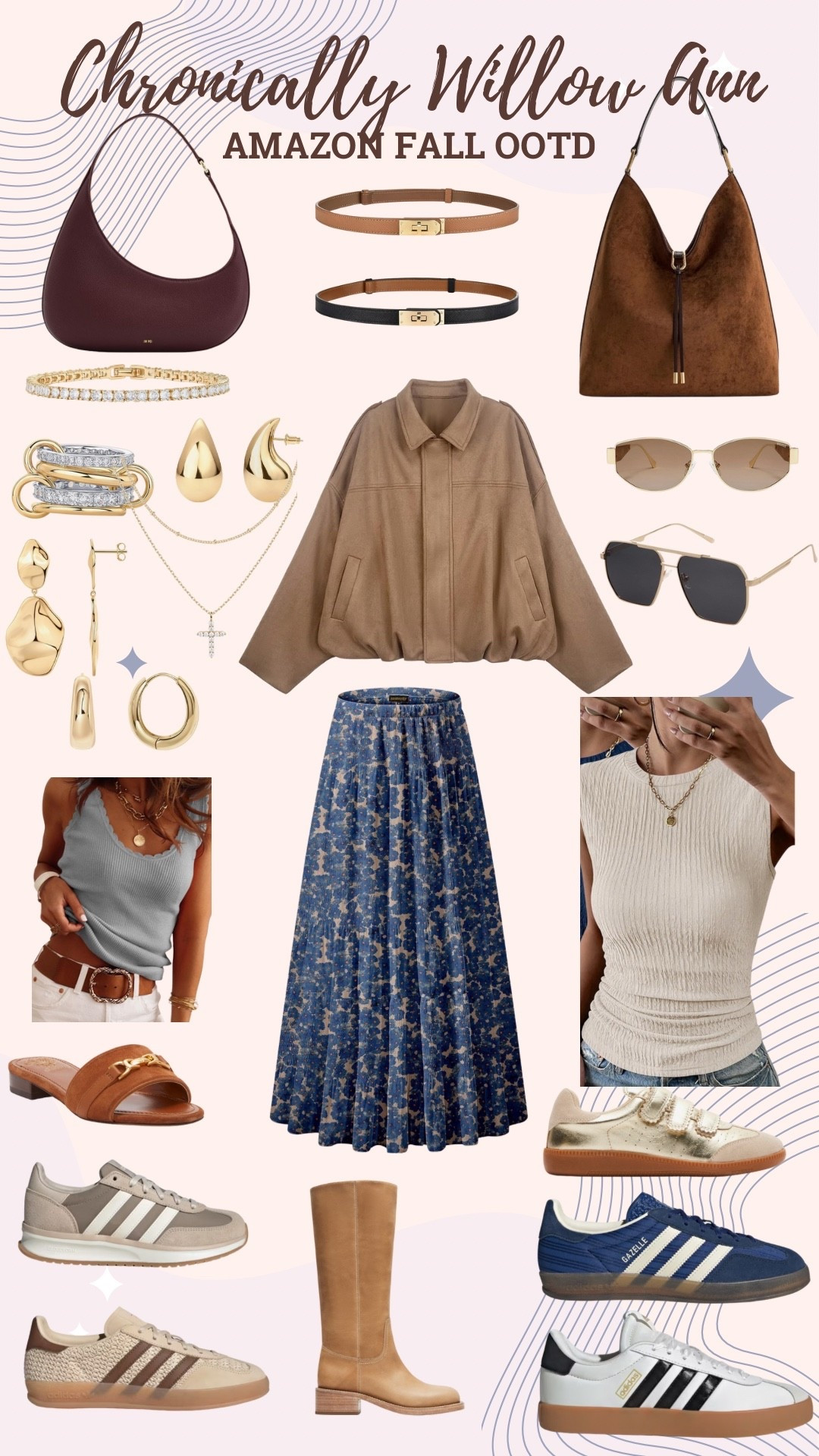 Amazon fall ootd, cute Maxi, midi skirt, suede jacket, bubble suede jacket, trending accessories, incredible sunnies, earrings, necklaces, rings, belts and purses 

#LTKStyleTip #LTKFindsUnder100 #LTKSaleAlert