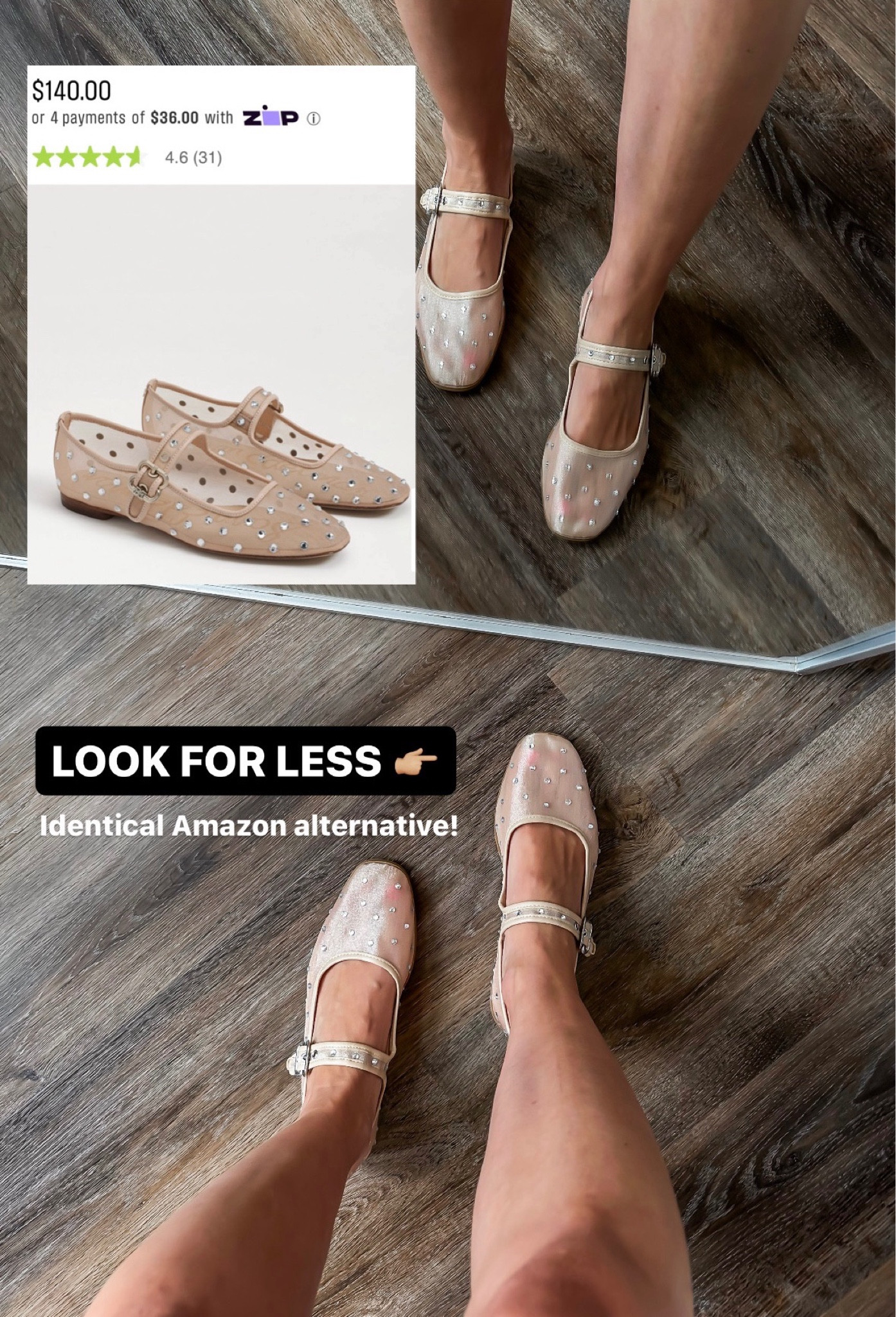 Designer look for less! Under $75 mesh ballet flats from Amazon vs $140 designer rhinestone Mary Jane flats 🤩

Rhinestone embellished mesh flats // mesh Mary Jane flats // Amazon fashion 

#LTKStyleTip #LTKFindsUnder100 #LTKShoeCrush