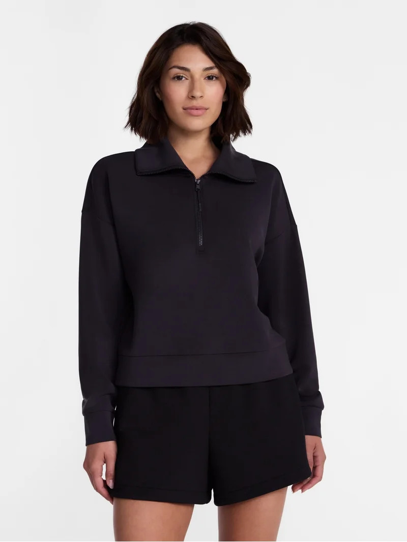 Avia Women's and Women's Plus Quarter-Zip ScubaKnit Pullover, Sizes XS-4X | Walmart (US)