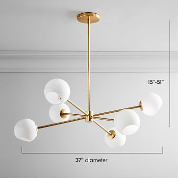 Staggered Glass 6-Light Kids Chandelier - Milk | West Elm (US)