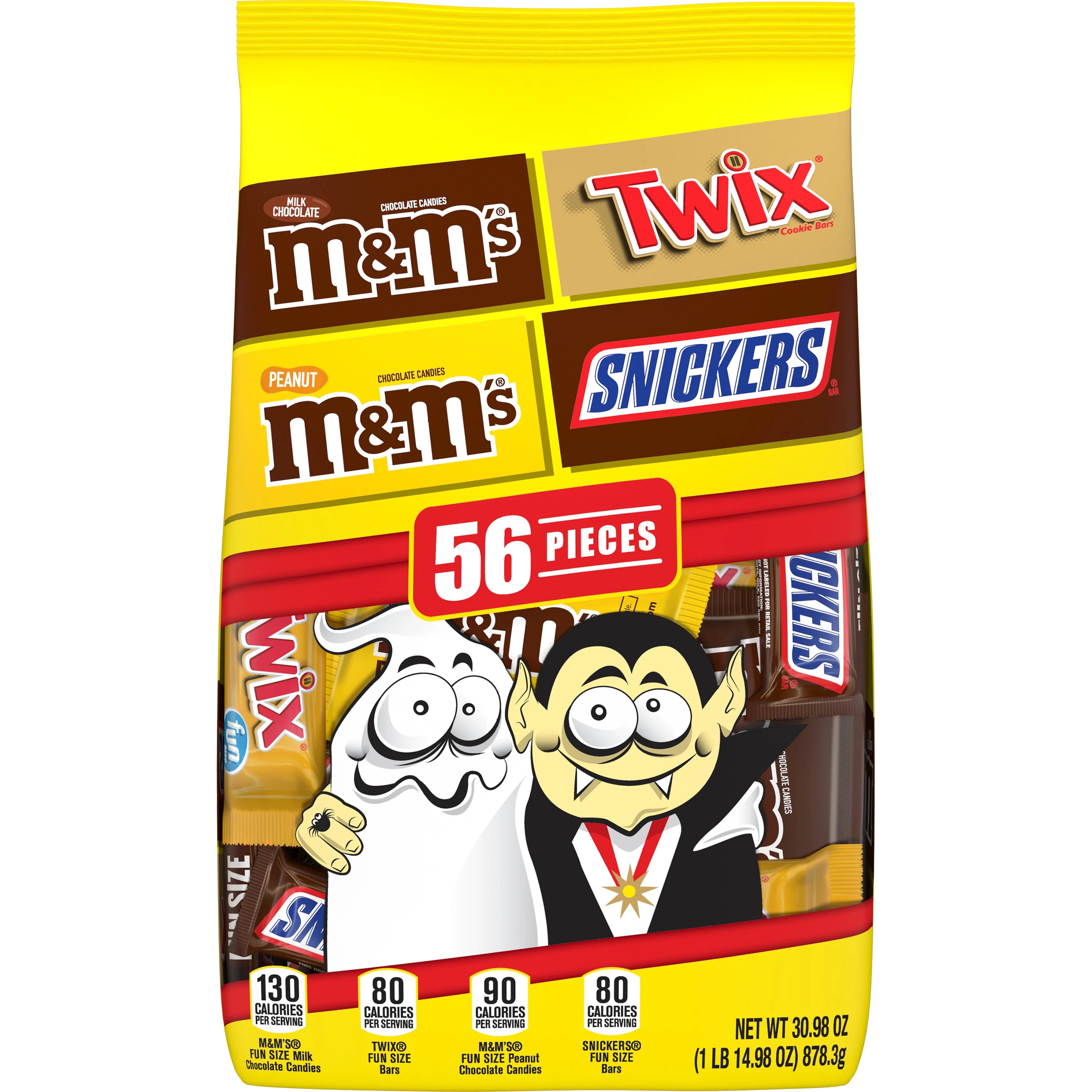M&M's, Snickers & Twix Milk Chocolate Halloween Candy - 56 Ct Bulk Bag | Walmart (US)