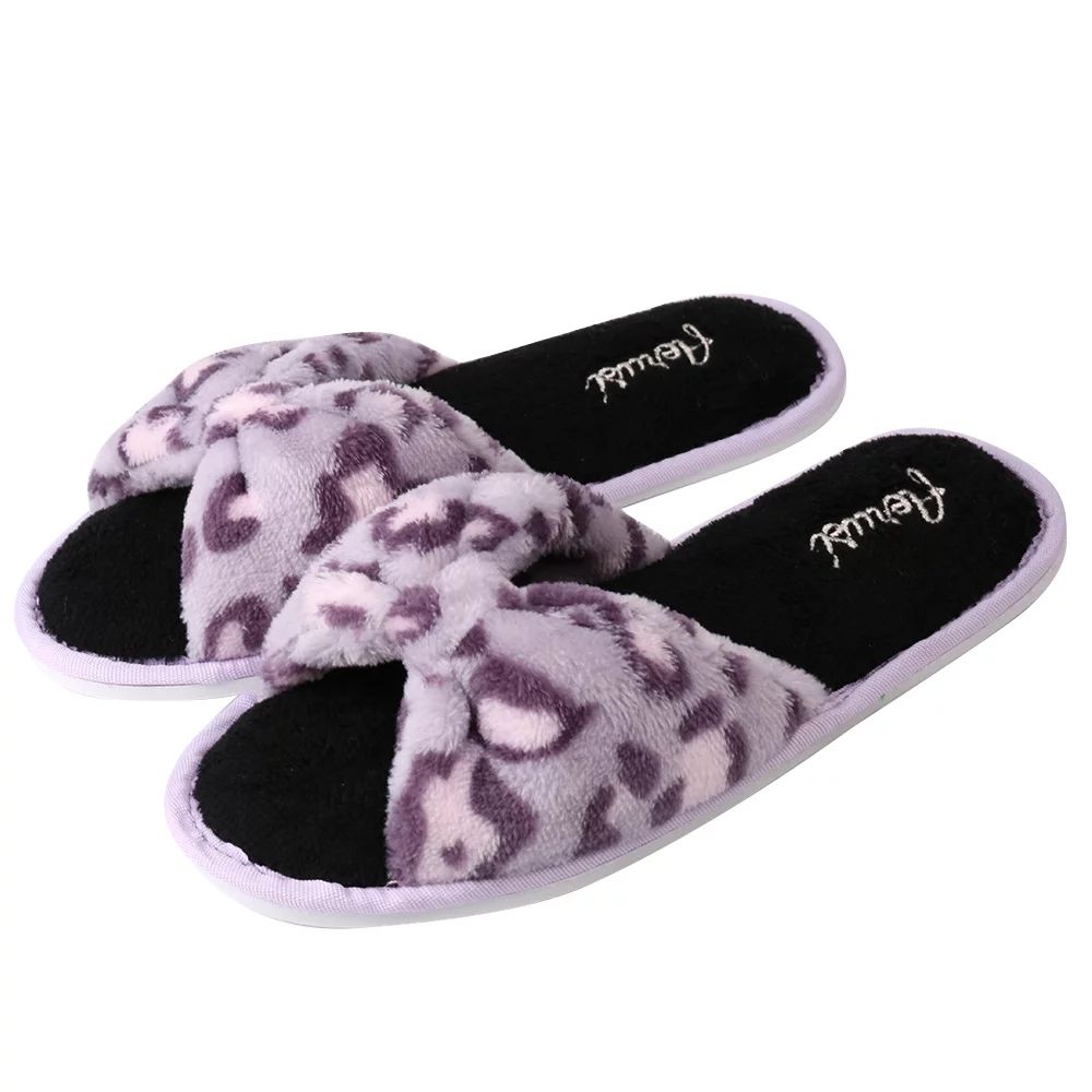 Aerusi Cozy Slide Purple Leopard Memory Foam Women Slipper | Walmart (US)