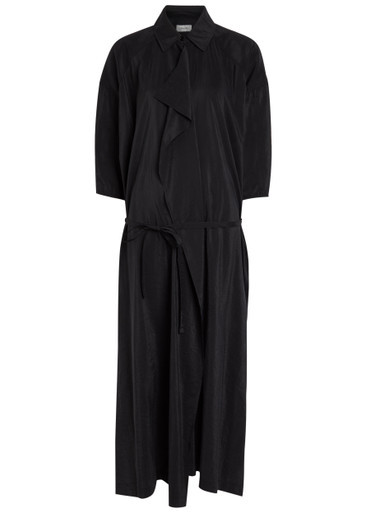 Belted brushed silk-blend midi shirt dress | Harvey Nichols