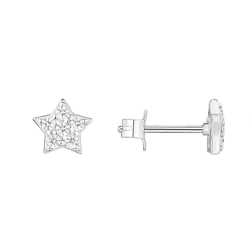 PAVOI 14K Gold Plated Sterling Silver Celestial Lightning Bolt, Moon and Star Earrings | Dainty E... | Amazon (US)