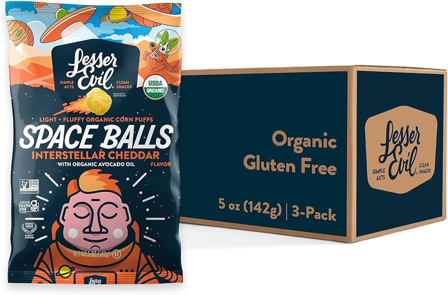 LesserEvil Interstellar Cheddar Space Balls, Premium Quality, Minimally Processed, No Vegetable O... | Amazon (US)